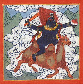 Thangka by OTGO 1999, Tempera on cotton 6 x 6 cm