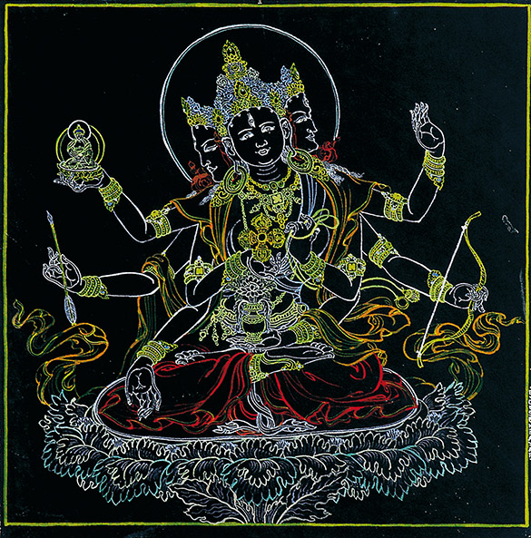 Thangka by OTGO 2001, Tempera on cotton 21 x 21 cm