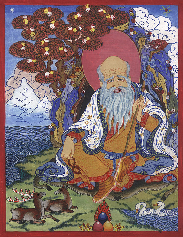 The wise man by OTGO 2002, Tempera on cotton 27 x 20 cm