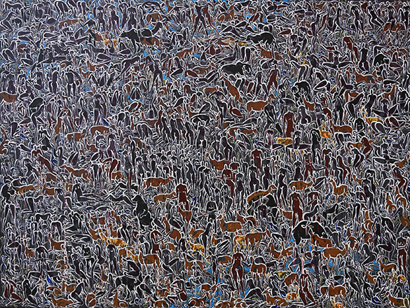 Forest Clearing by OTGO 2005, acryl on canvas 75 x 100 cm