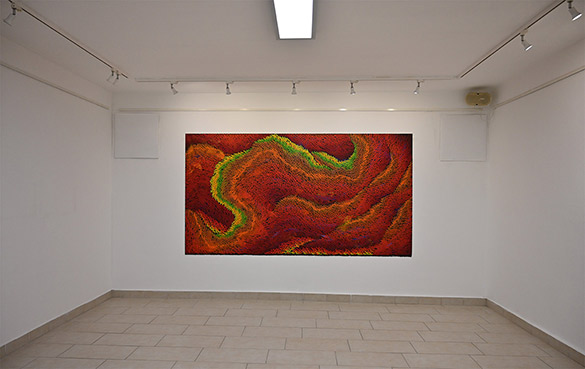 Universal Movement (ZURAG 200808) by OTGO 2020, acryl on canvas 160 x 300 cm