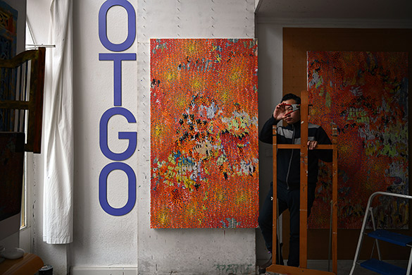 Detailansicht: The World Beyond -14 by OTGO 2021-2022, acryl on canvas, 175 x 100 cm