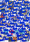 Cabinet of Curiosities Memento Horses: 24 pictures with about 430 stamps by OtGO 2021, consists of 24 equal-sized single paintings, ink and acryl on original Stamps, each measuring 210 by 148 mm (A5)