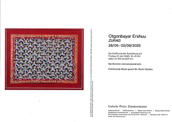ZURAG von Otgonbayar Ershuu in der Galerie Zimmermann Mannheim