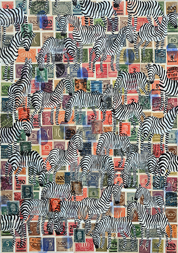 Cabinet of Curiosities Zebras 28/30: 30 pictures with stamps by