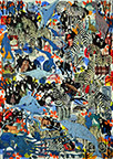 Wunderkammer Göschenen: 30 pictures with stamps by OtGO 2025, consists of 30 equal-sized single paintings, ink and acryl on original Stamps, each measuring 420 by 297 mm (A3)