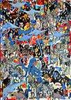 Wunderkammer Göschenen: 30 pictures with stamps by OtGO 2025, consists of 30 equal-sized single paintings, ink and acryl on original Stamps, each measuring 420 by 297 mm (A3)