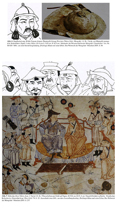 Gegenüberstellung der Zeichnungen mit original historischen Bildnissen: Die Geheime Geschichte der Mongolen 750 – 1240