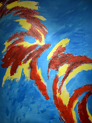 Roaring Hoofs-26 by OTGO 2012, acryl on canvas, 200 x 150 cm